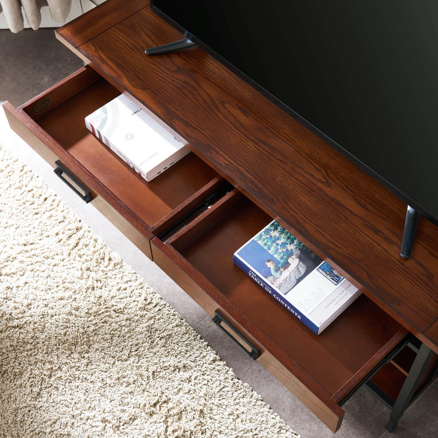 Ironcraft Metal Wood TV Stand Mission Oak 54 Inch ǀ Furniture ǀ Today's Design House