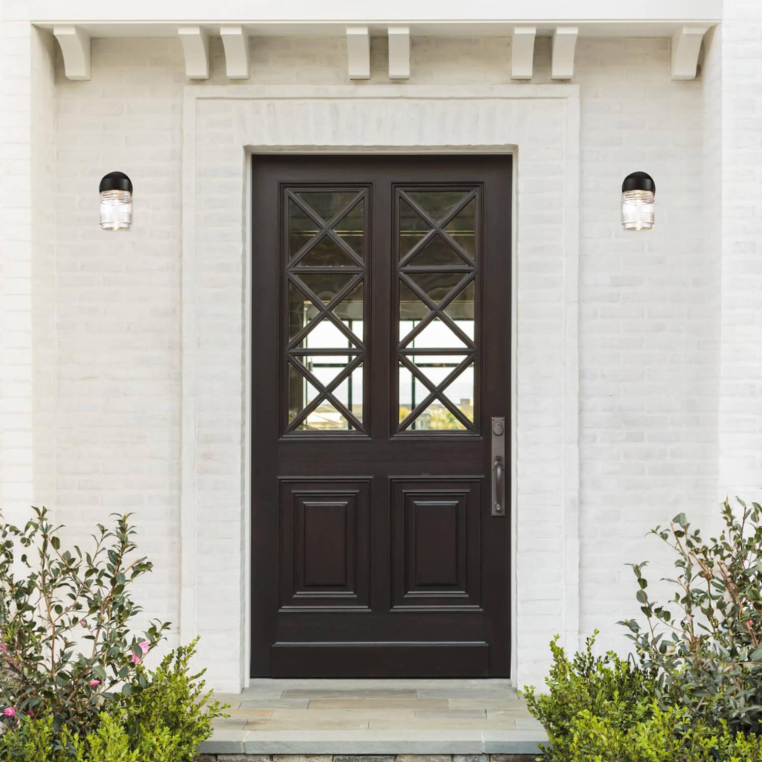 Jelly Jar Outdoor Wall Lantern Matte Black 2Pack Lighting & Ceiling