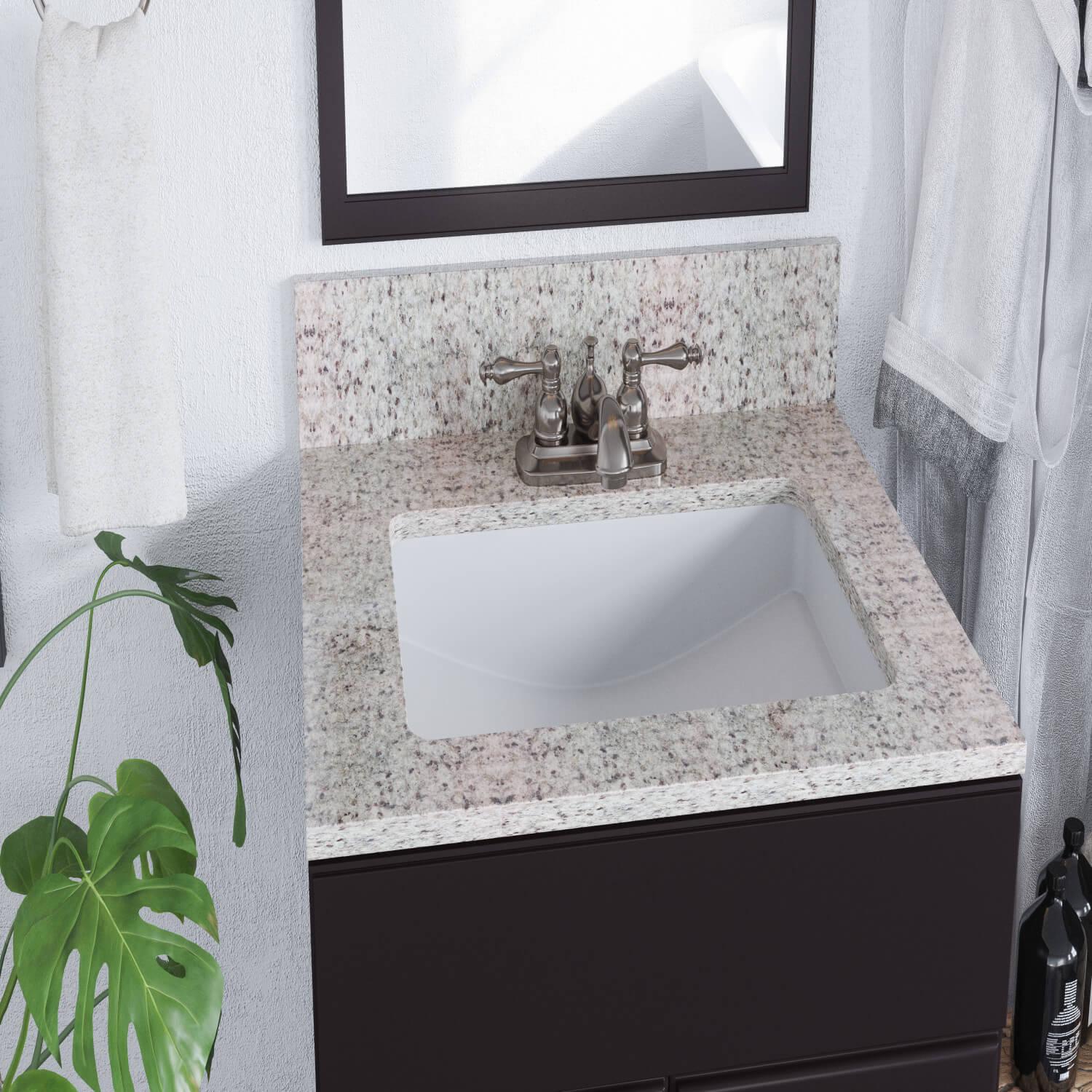 Kashmir White Granite Vanity Top, 25 Inch x 22 Inch ǀ Bath ǀ Today's