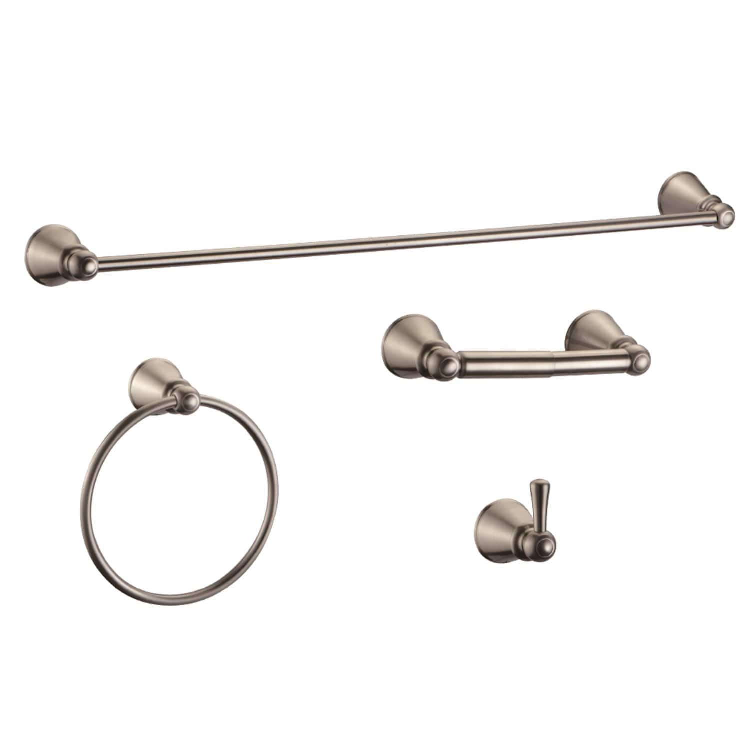 Design House 188706 Kassel 4-Piece Bathroom Accessory Kit Satin Nickel