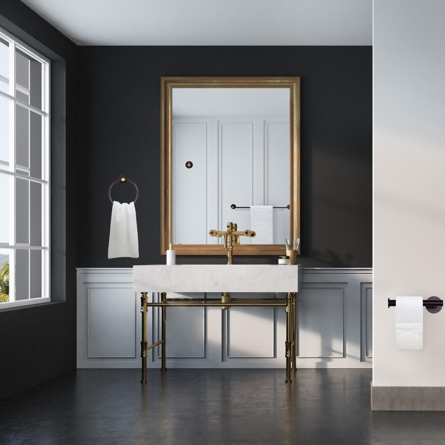 Kelton Bath Accessories Black and Gold ǀ Bath ǀ Today's Design House