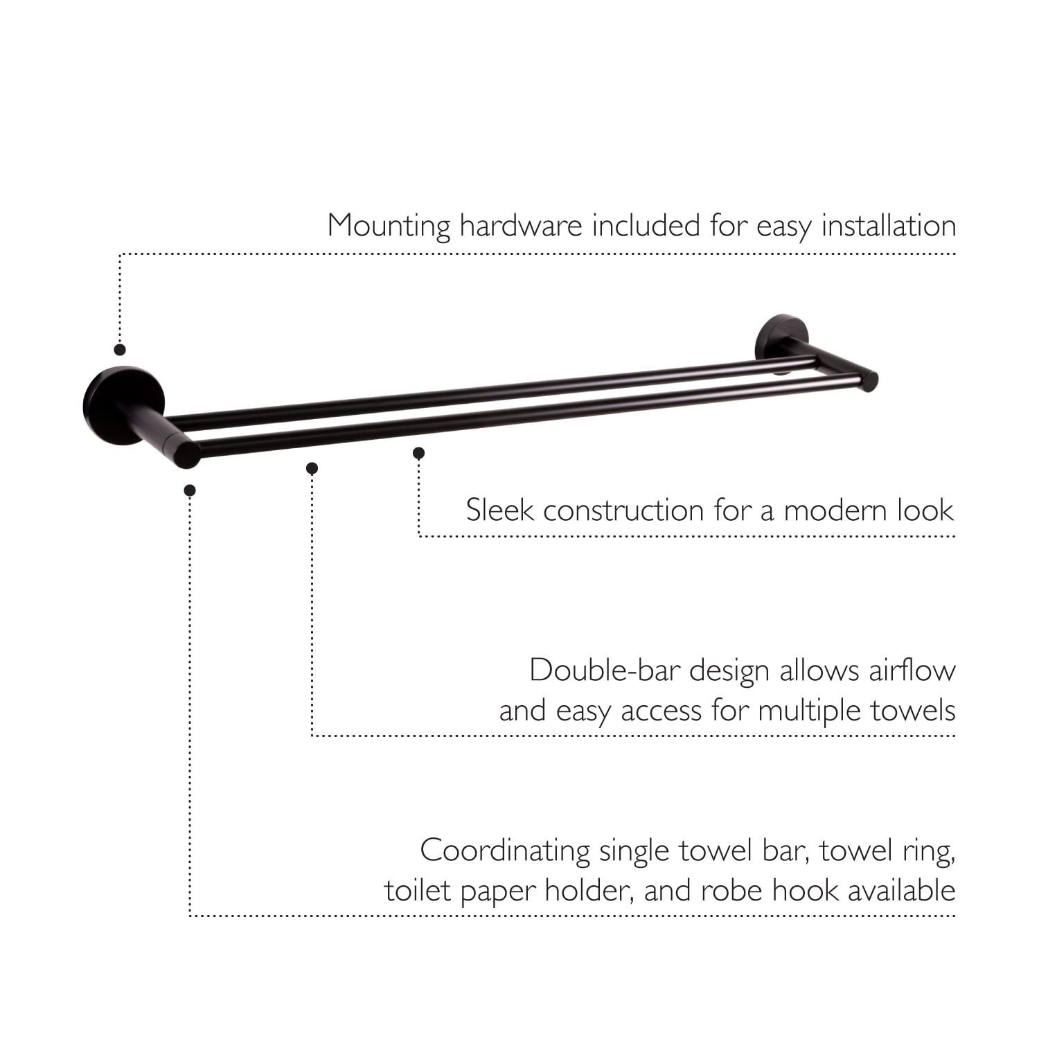 Design House 582759-MB Kelton Double Towel Bar Matte Black