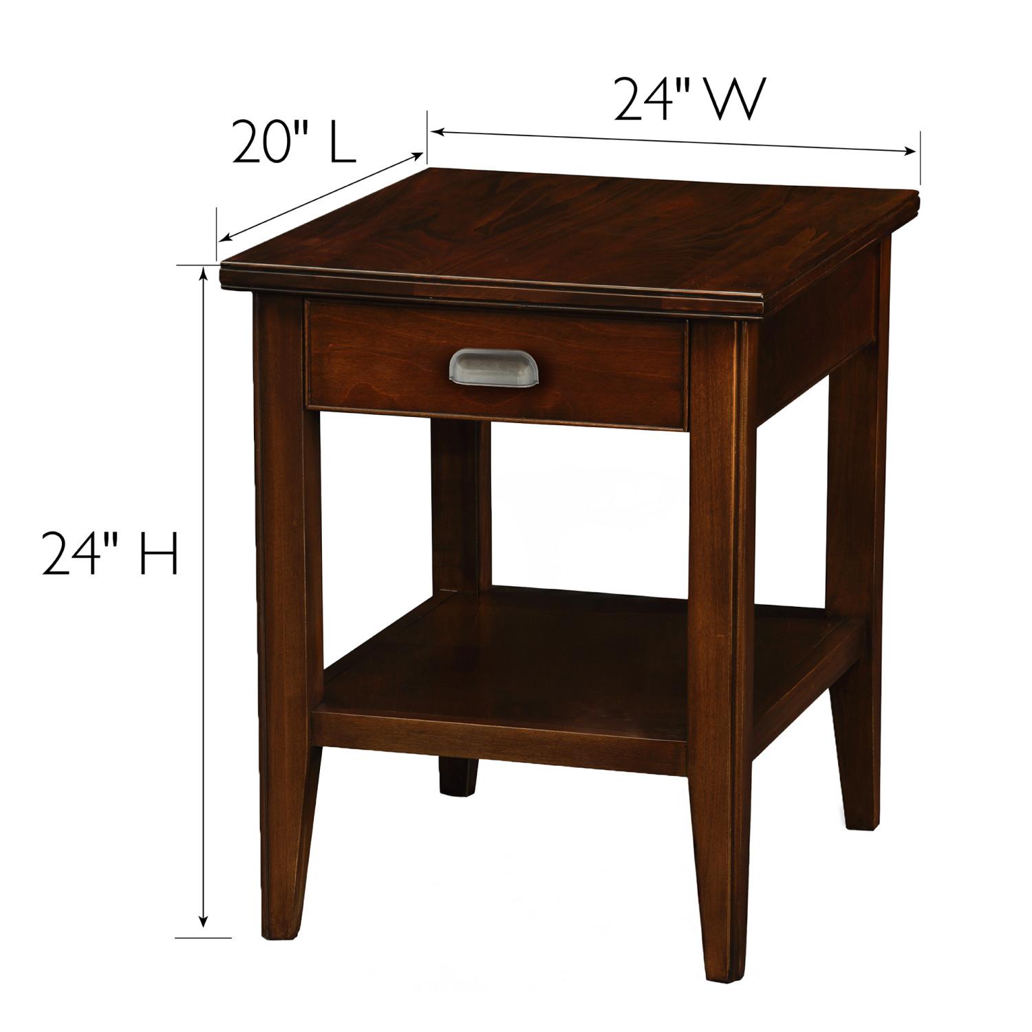 Leick Furniture 10507 Laurent Solid Wood Square End Table Chocolate Cherry