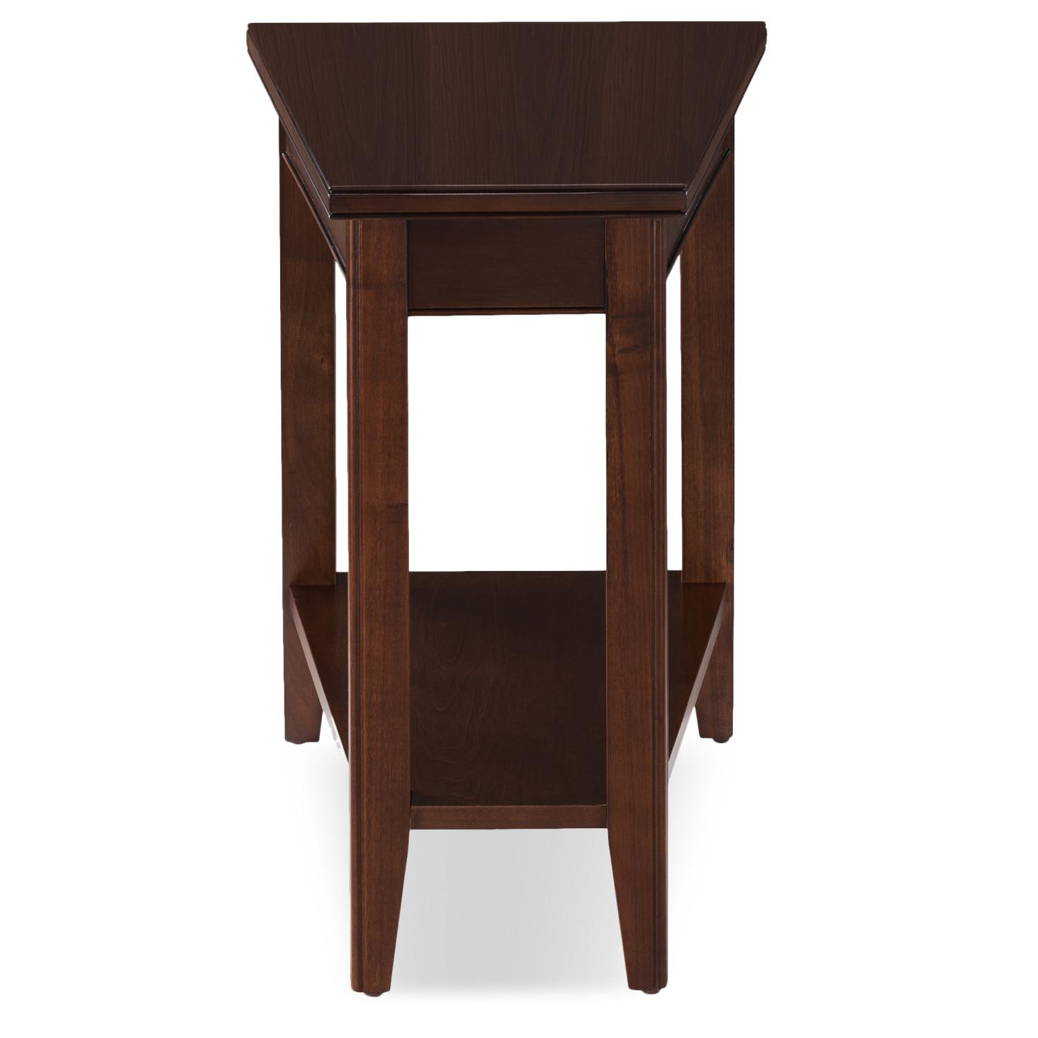 Wedge side table store with drawer