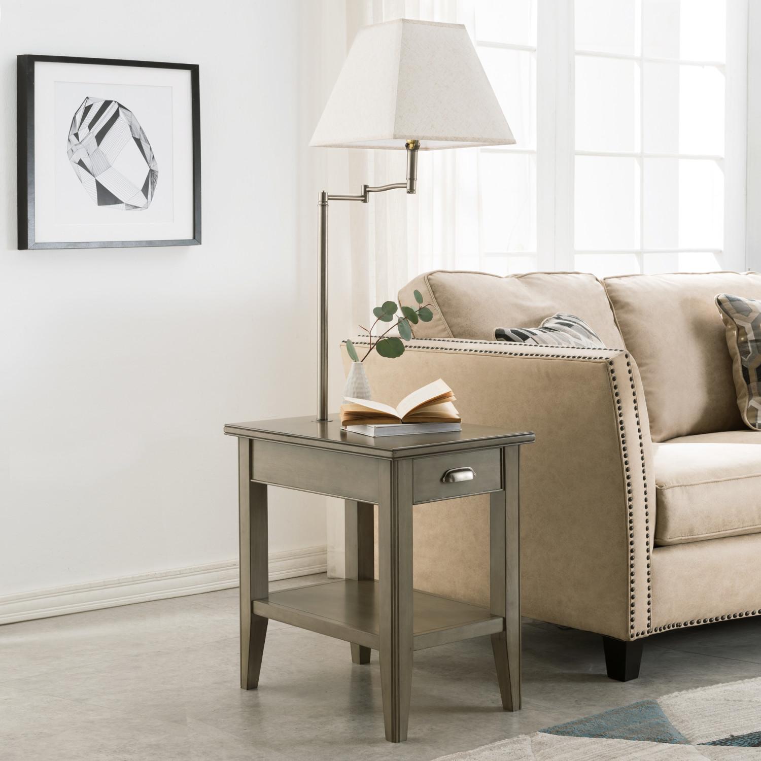 Leick Home Laurent Lamp Side Table Smoke Gray ǀ Furniture ǀ Today's