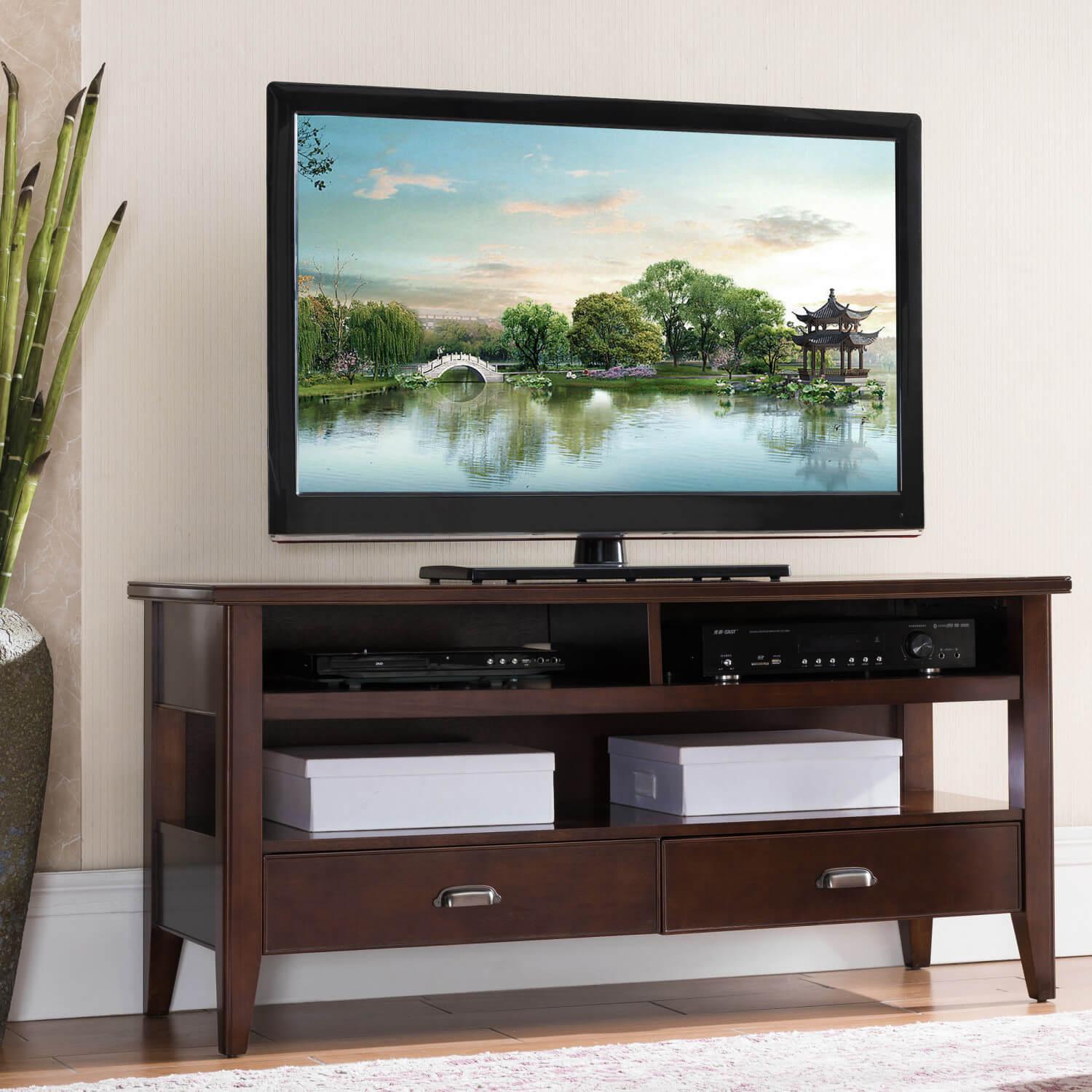 Leick Home Laurent TV Stand for 50" TV Chocolate Cherry ǀ Furniture ǀ