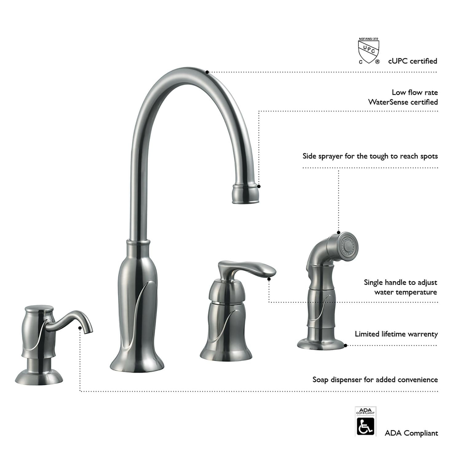 Madison Kitchen Faucet Side Sprayer