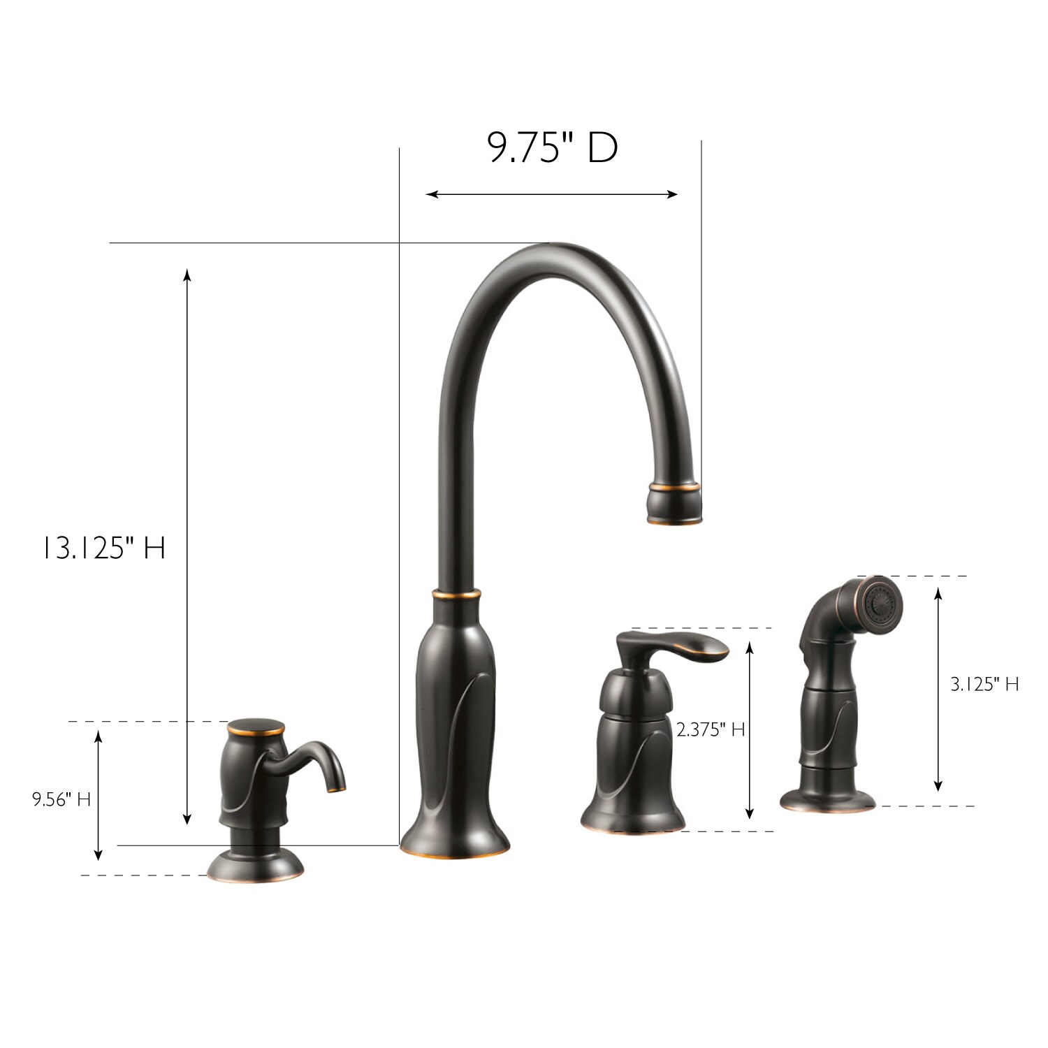 Madison Kitchen Faucet Side Sprayer