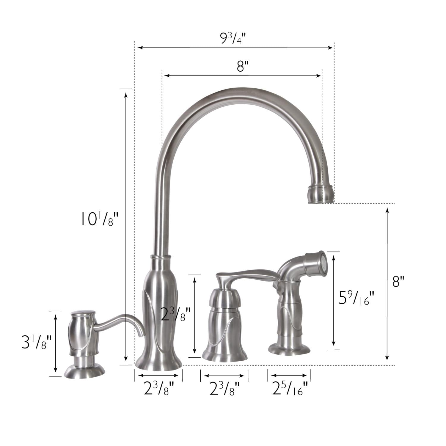 Madison Kitchen Faucet Side Sprayer