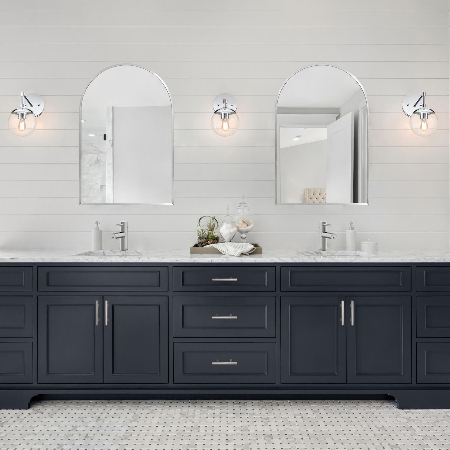 Maeve Arched 36 Inch Wall Mirror Silver ǀ Bath ǀ Today's Design House