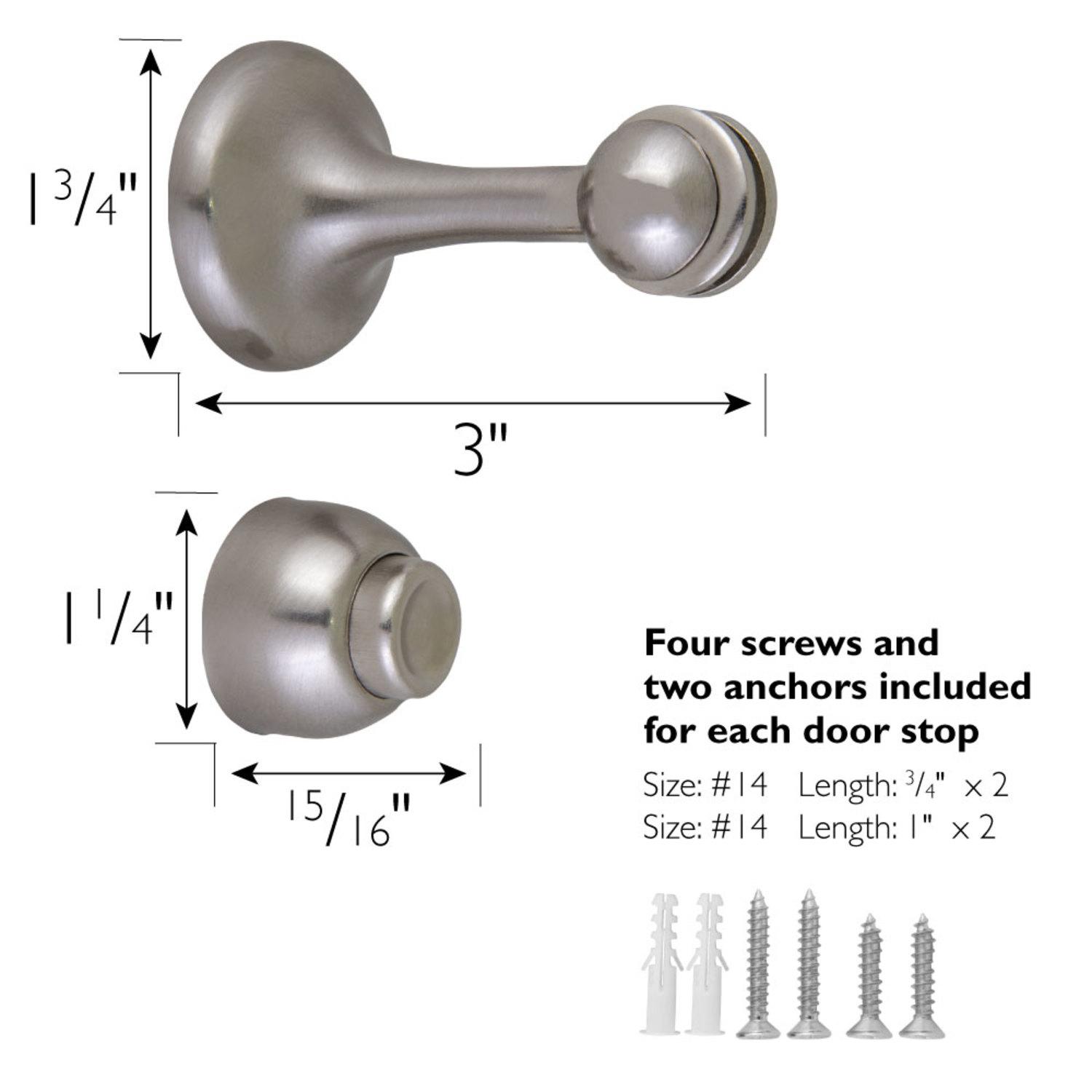 Doorstop Satin Nickel 4 Pack ǀ Hardware & Locks ǀ Today's