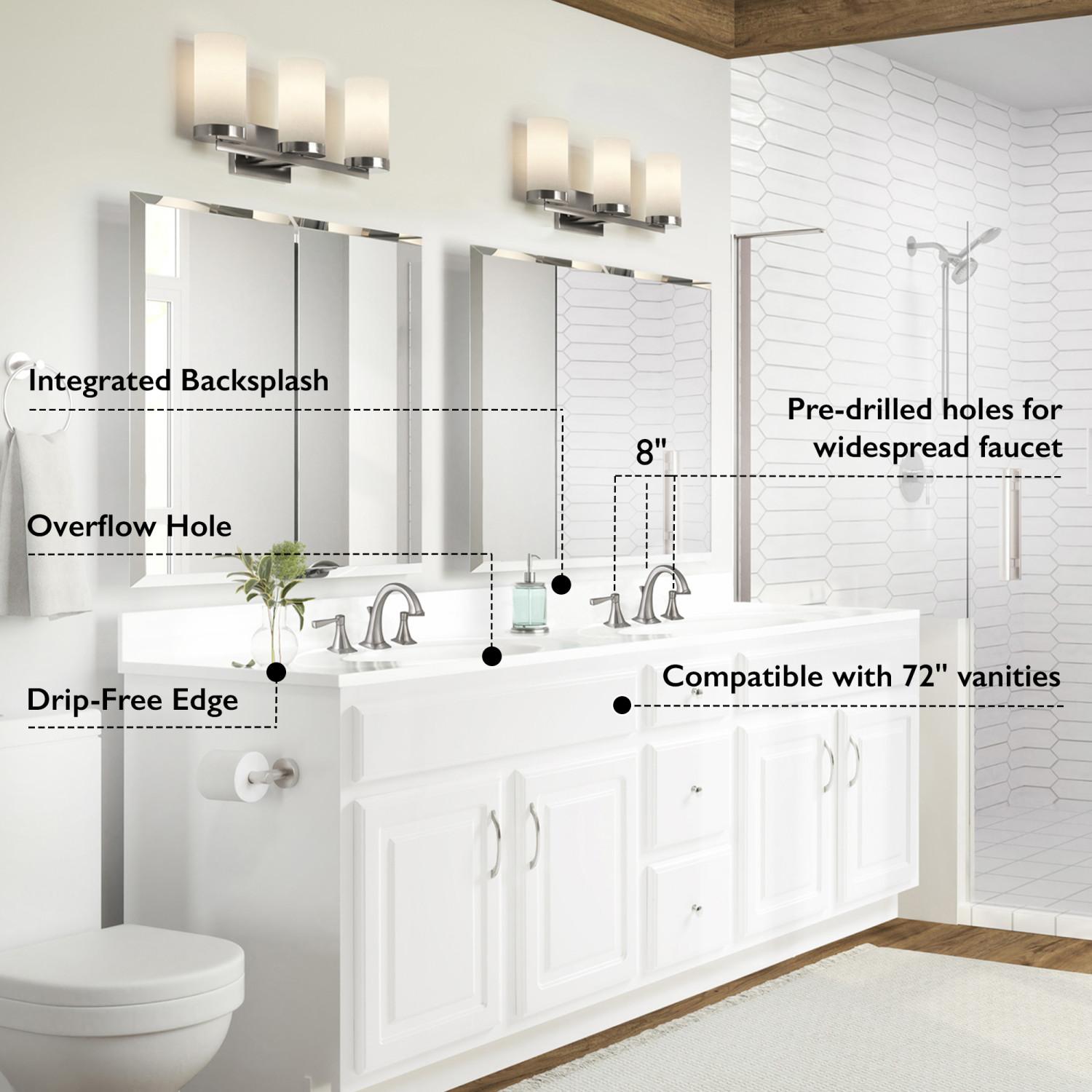 White cultured marble vanity top