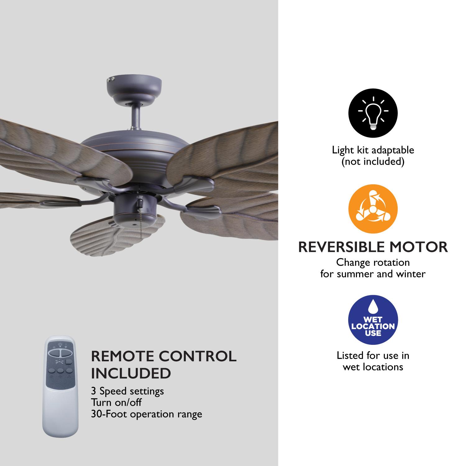 Martinique 52 Inch Ceiling Fan Bronze Lighting & Ceiling Fans Today