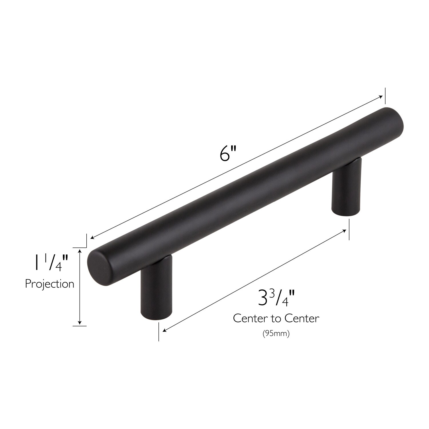 Matte Black Center Bar Cabinet Pull 6 Inch 10 Pack ǀ Kitchen ǀ