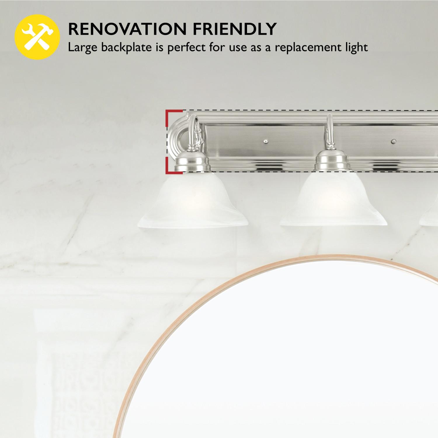 Millbridge Satin Nickel Vanity Light Lighting & Ceiling Fans Today