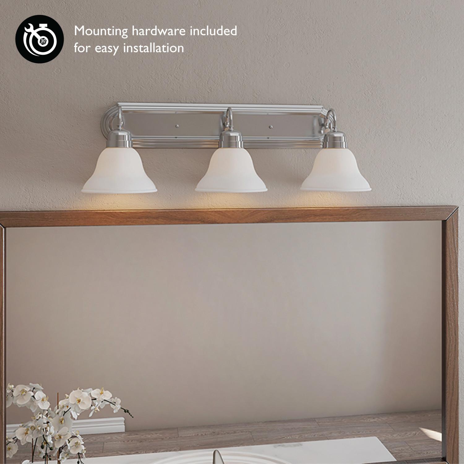 Millbridge Satin Nickel Vanity Light Lighting & Ceiling Fans Today