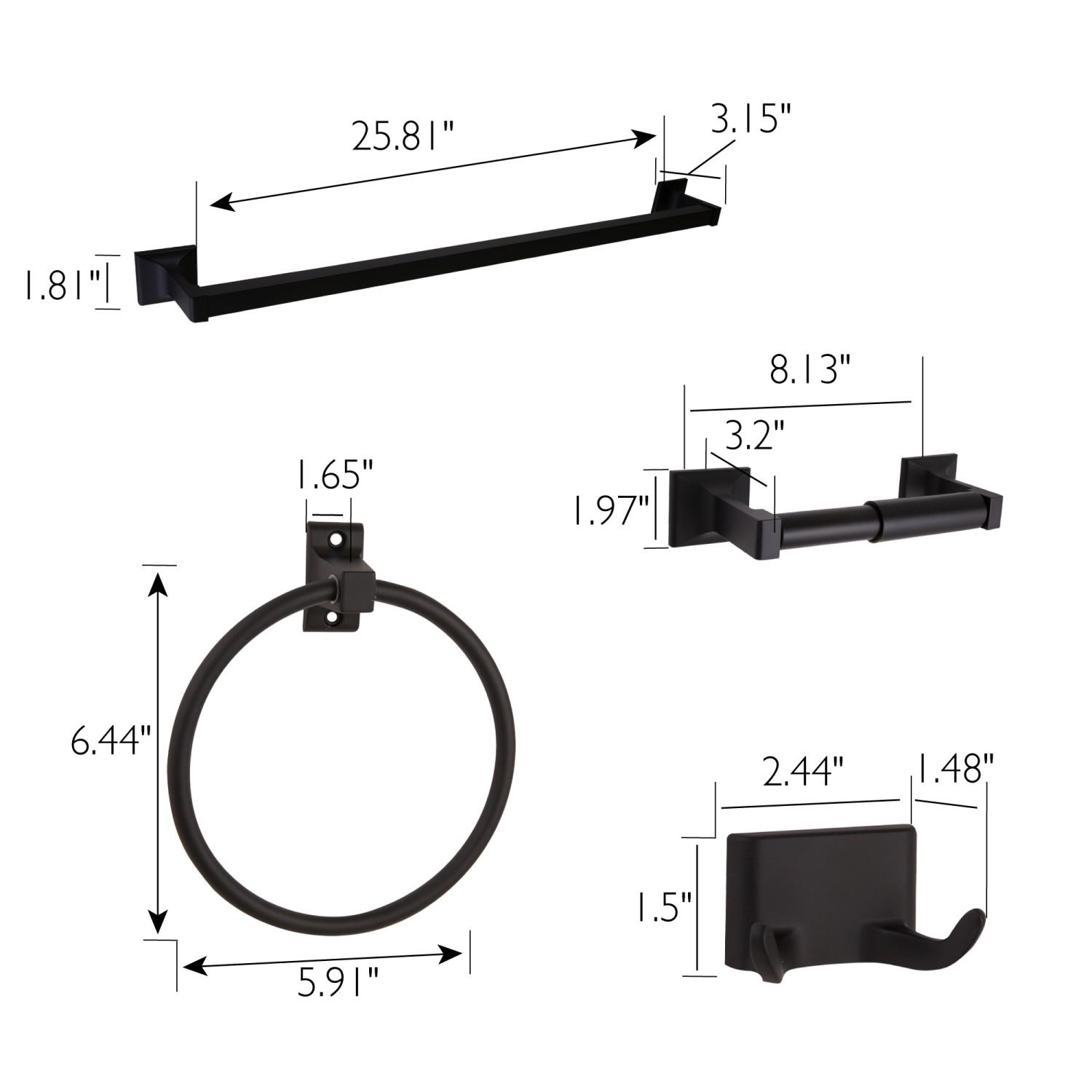 Millbridge Matte Black 4 Piece Bath Kit ǀ Bath ǀ Today's Design House