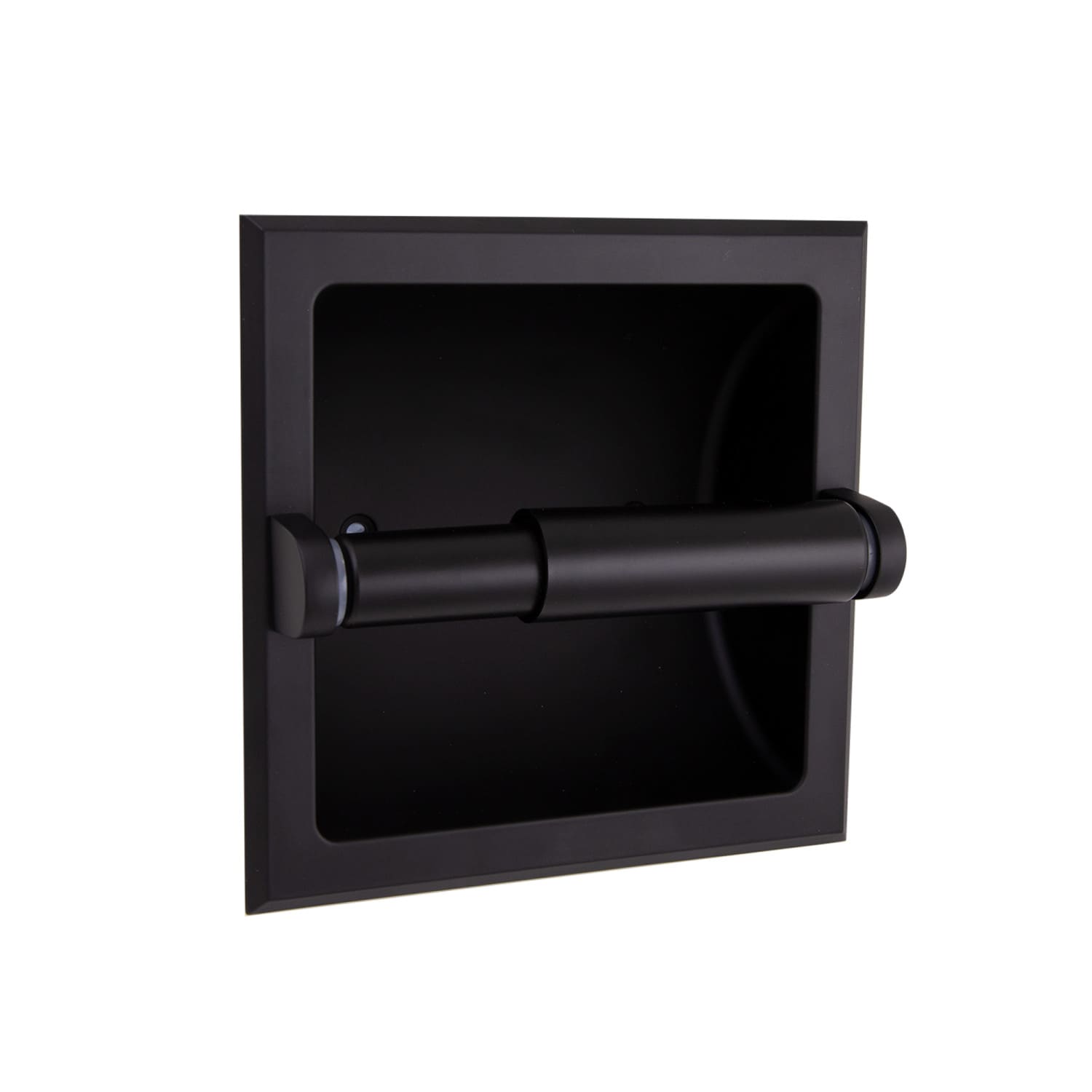 Design House Millbridge Recessed Wall Mounted Toilet Tissue Paper Holder in Matte Black 544554