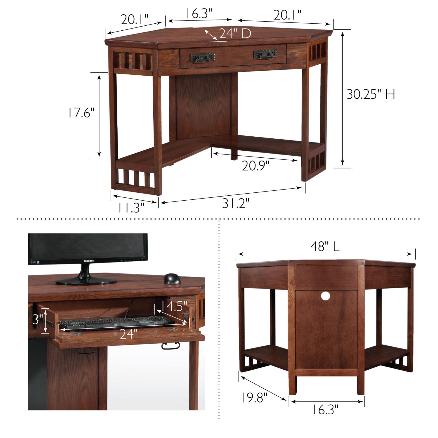 Opus Solid Oak Corner Computer Desk