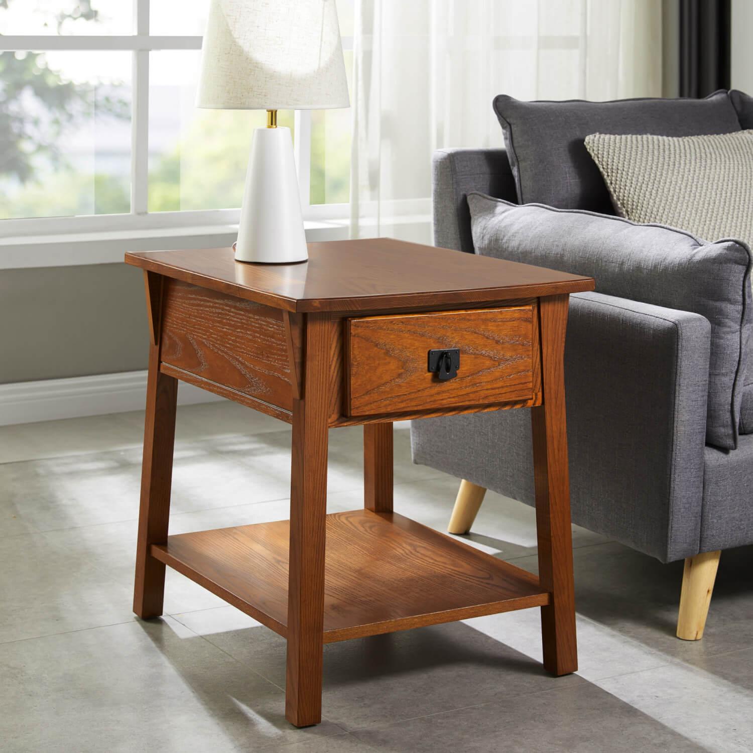 Leick Home Mission Oak Side Table Russet Furniture Today s