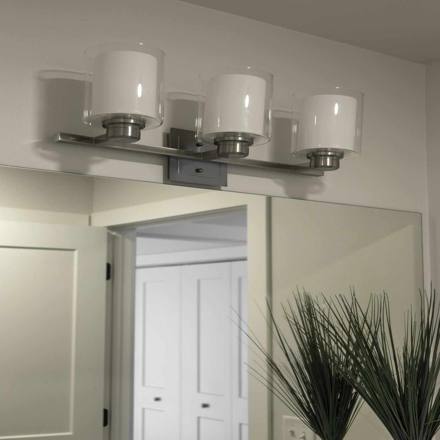 Oslo Vanity 3 Light Brushed Nickel Lighting & Ceiling Today's