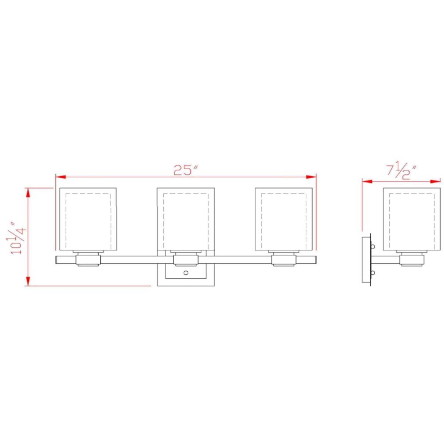 Oslo Vanity 3 Light Brushed Nickel Lighting & Ceiling Today's