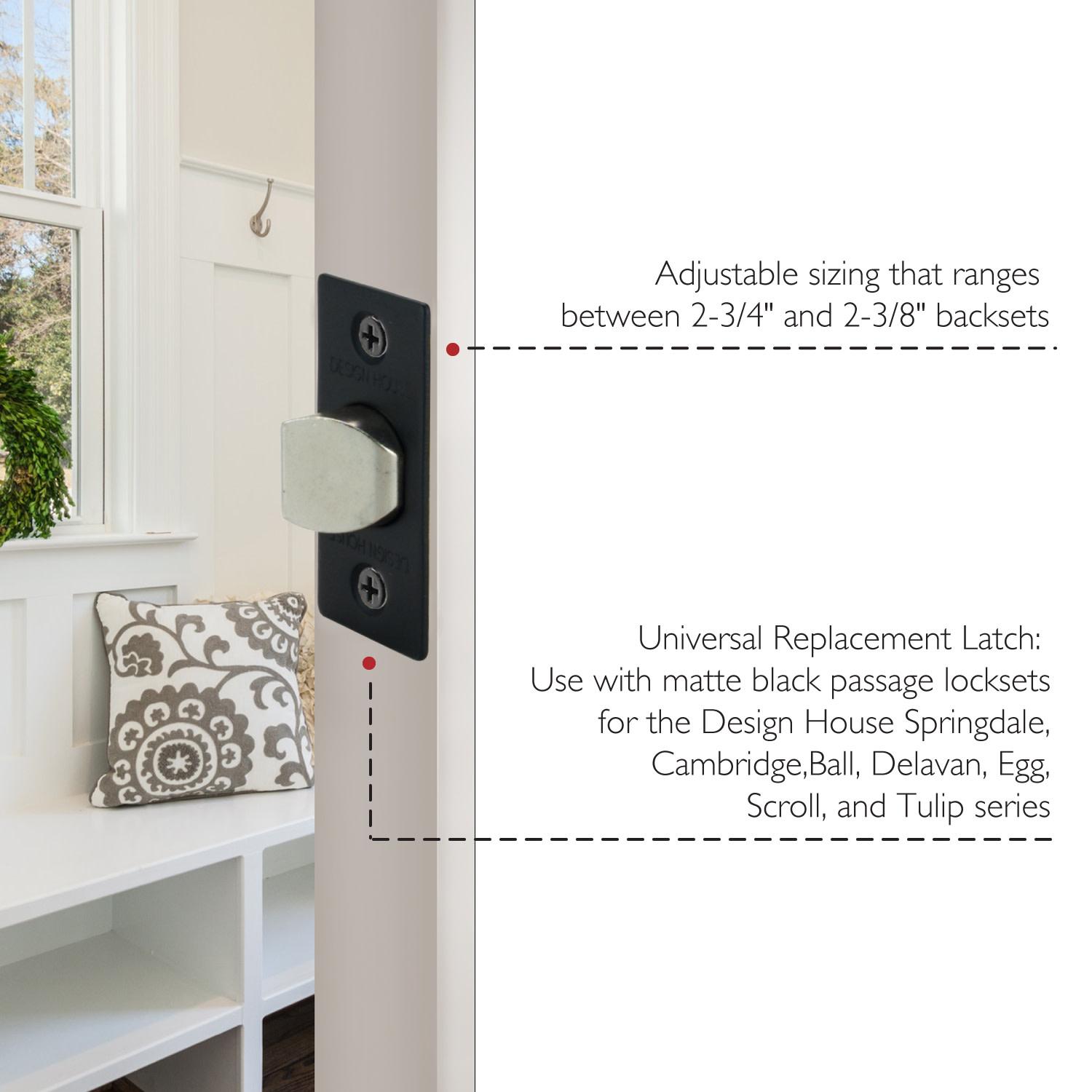 2Way Passage Latch Round Corner Matte Black ǀ Hardware & Locks ǀ Today