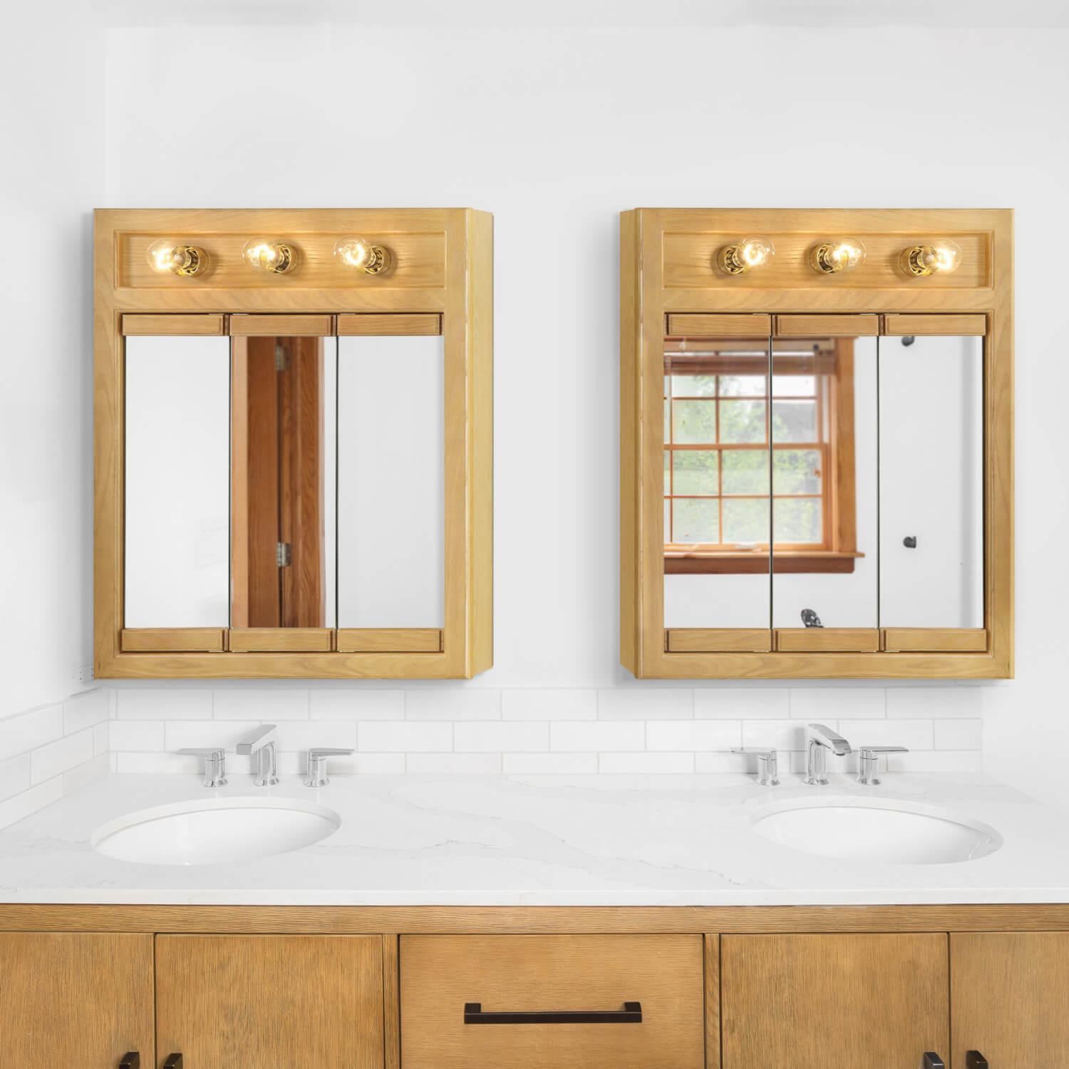 Richland 24 Inch Medicine Cabinet Nutmeg Oak | Bath | Today's Design House