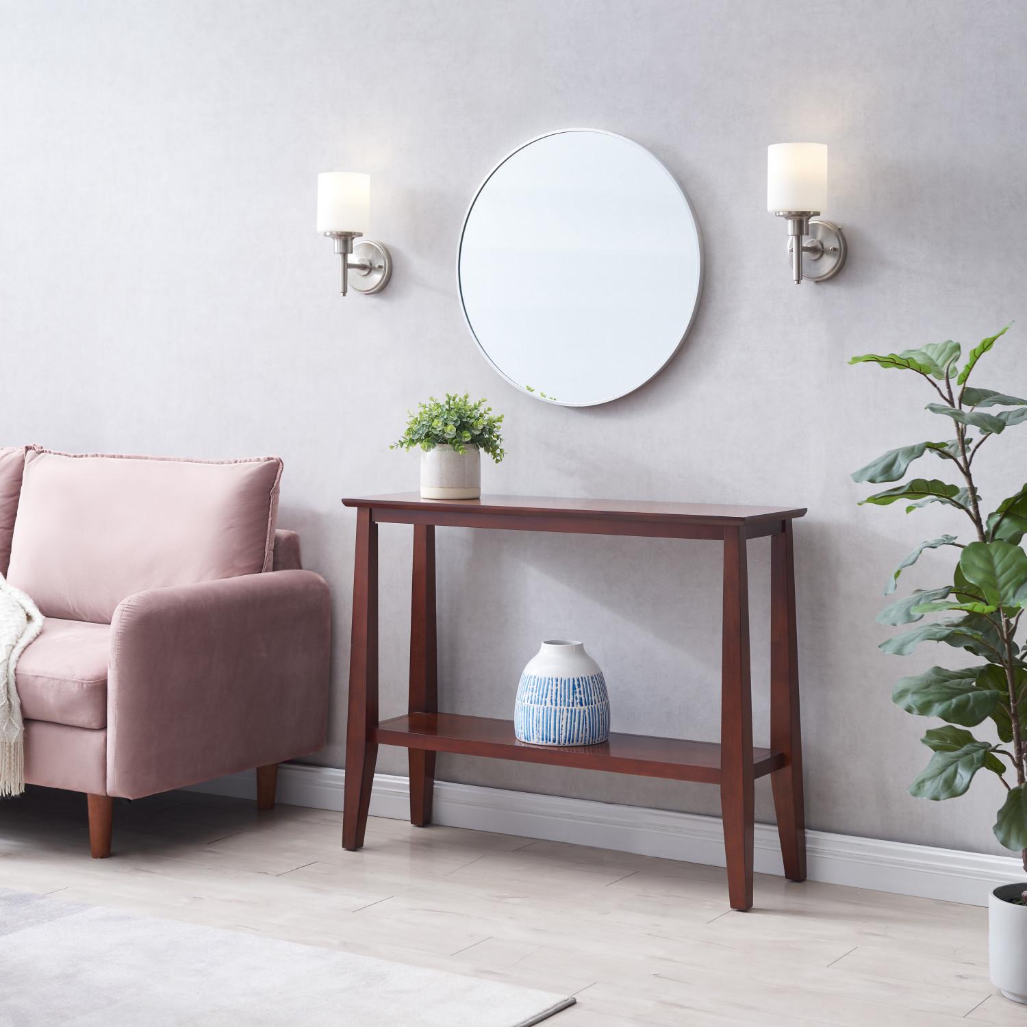 Round 24 Inch Wall Mirror Silver ǀ Bath ǀ Today's Design House