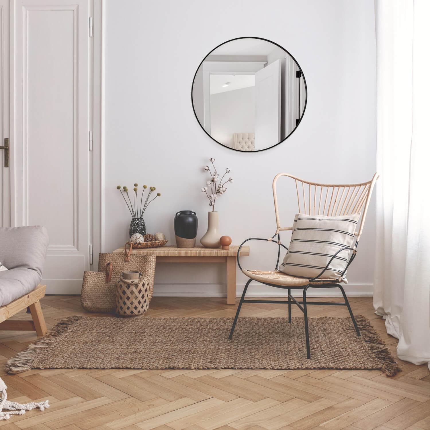 28 Round Decorative Wall Mirror Black - Project 62™