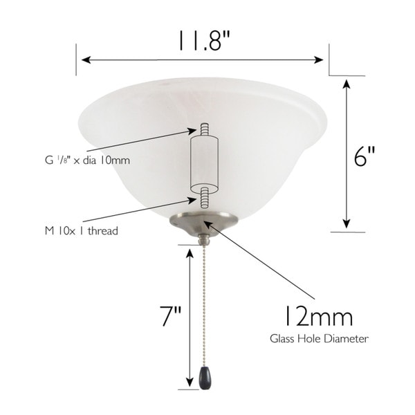 3-Light Satin Nickel LED Ceiling Fan Light Kit