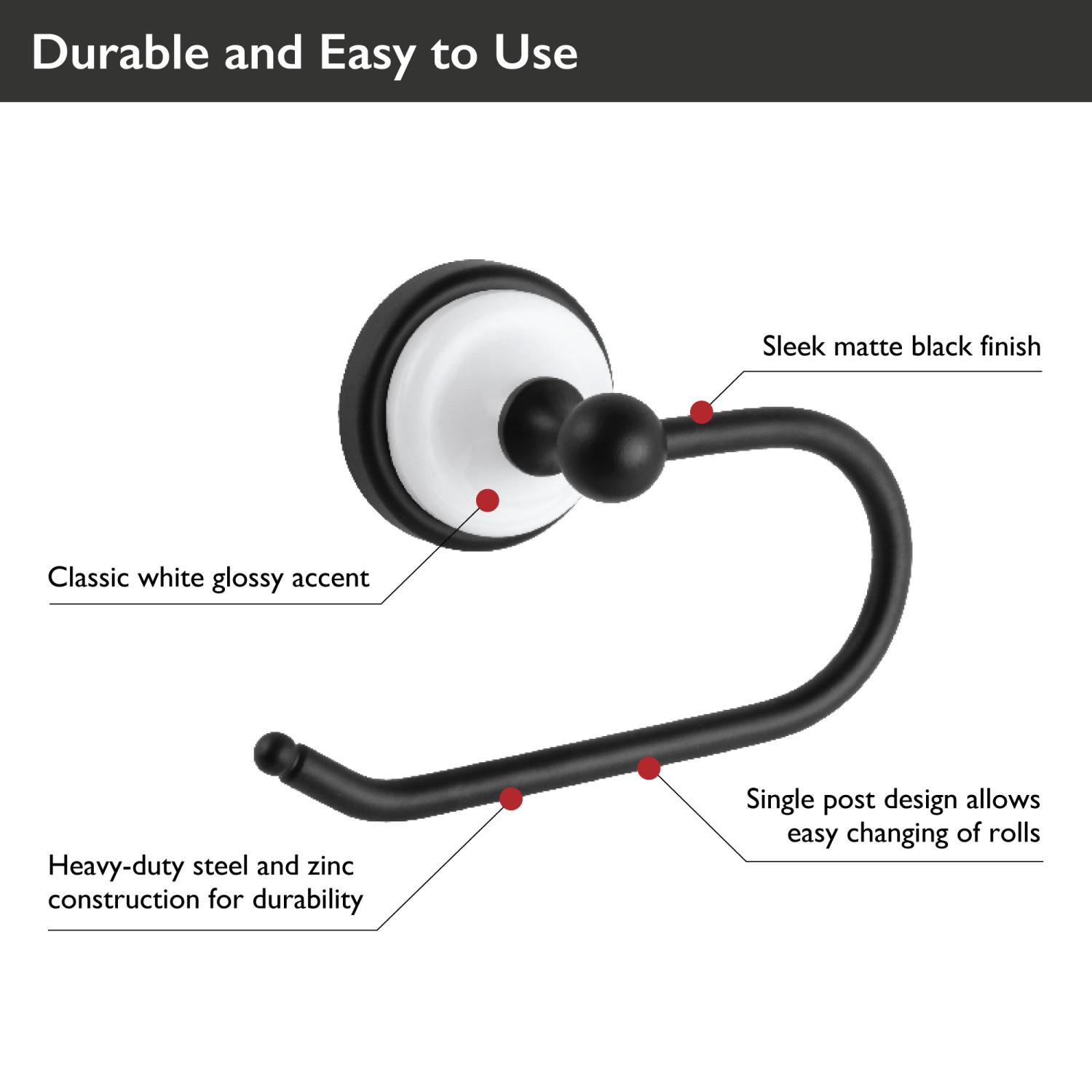 Savannah Toilet Paper Holder Matte Black White Bath Today's Design