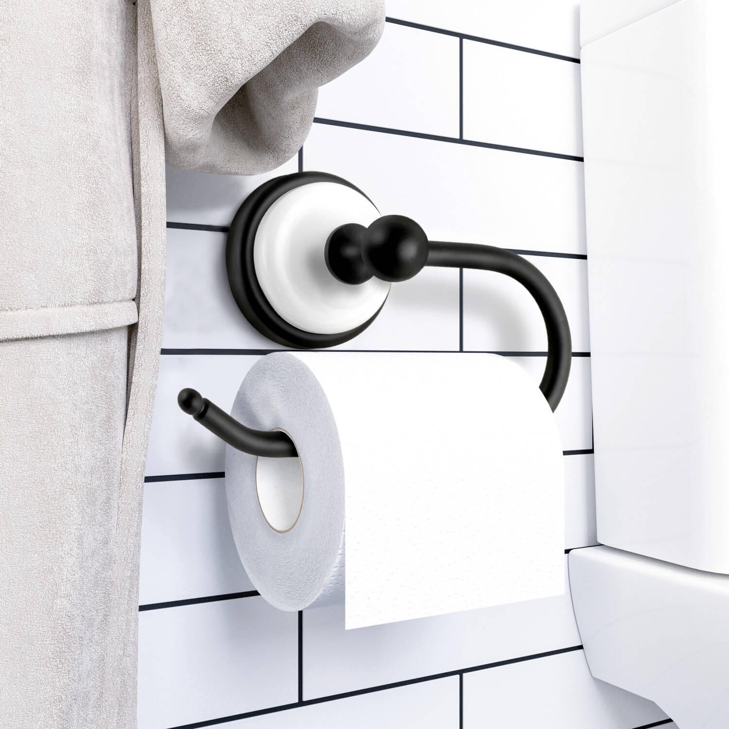 Bathroom Toilet Paper Holder Black