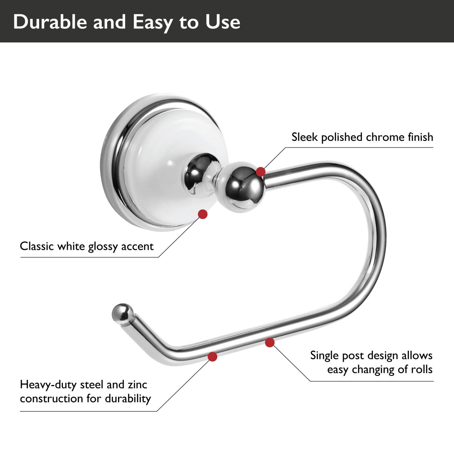 Savannah Toilet Paper Holder Polished Chrome White Bath Today's