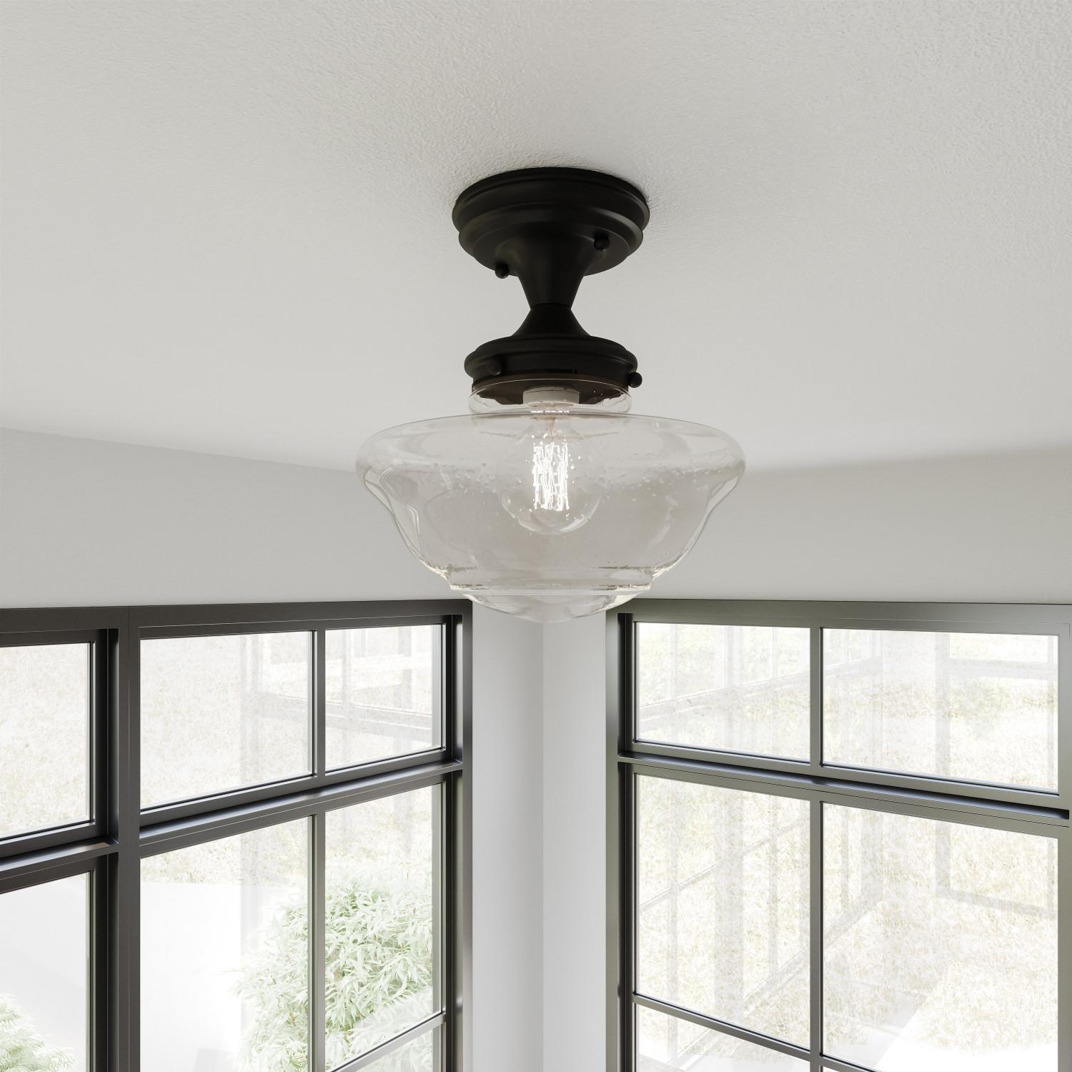 Design House Schoolhouse Ceiling Light Matte Black 587444