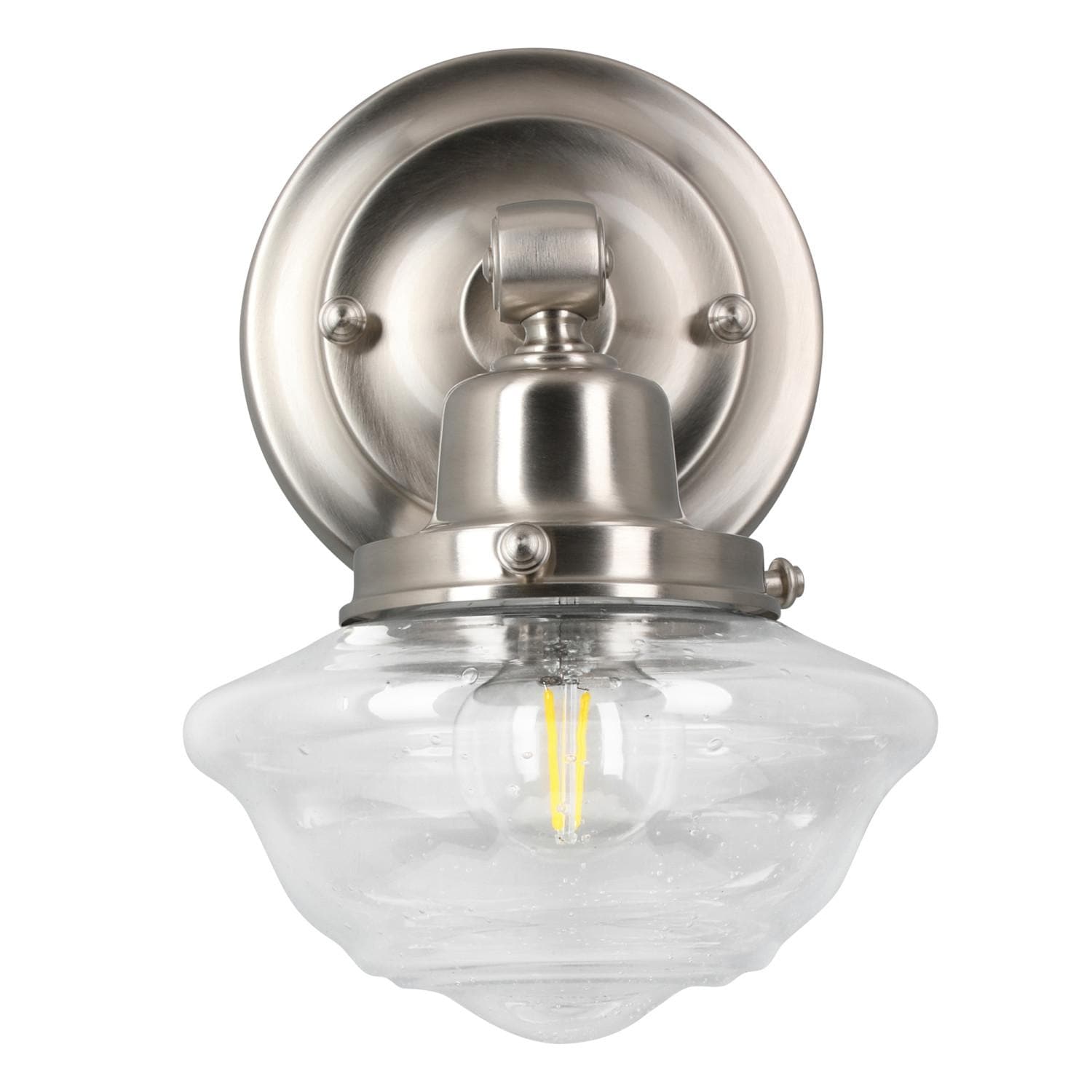 Schoolhouse Wall Sconce Satin Nickel Lighting Ceiling Fans