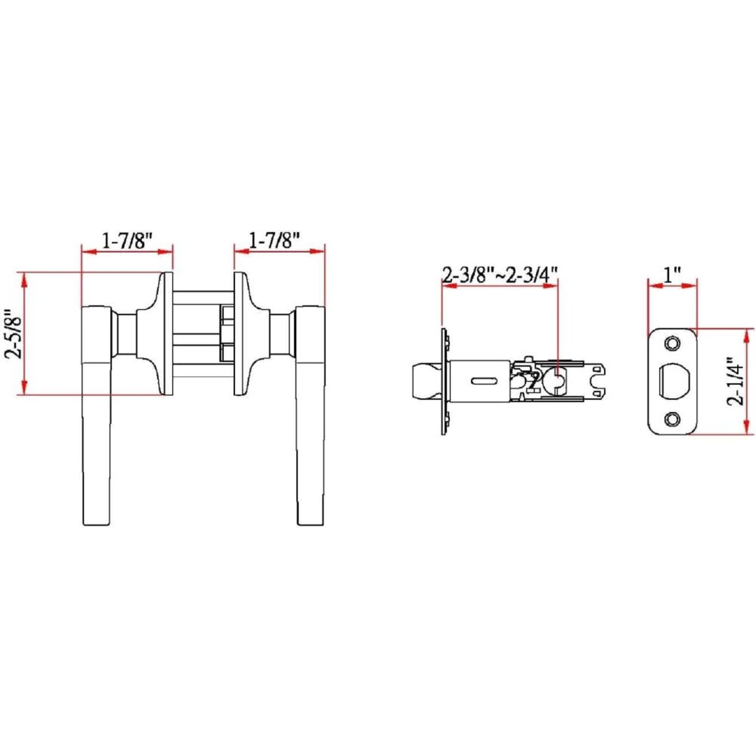 DOOR HANDLE SET / PASSAGE / LINEAR / BRASS