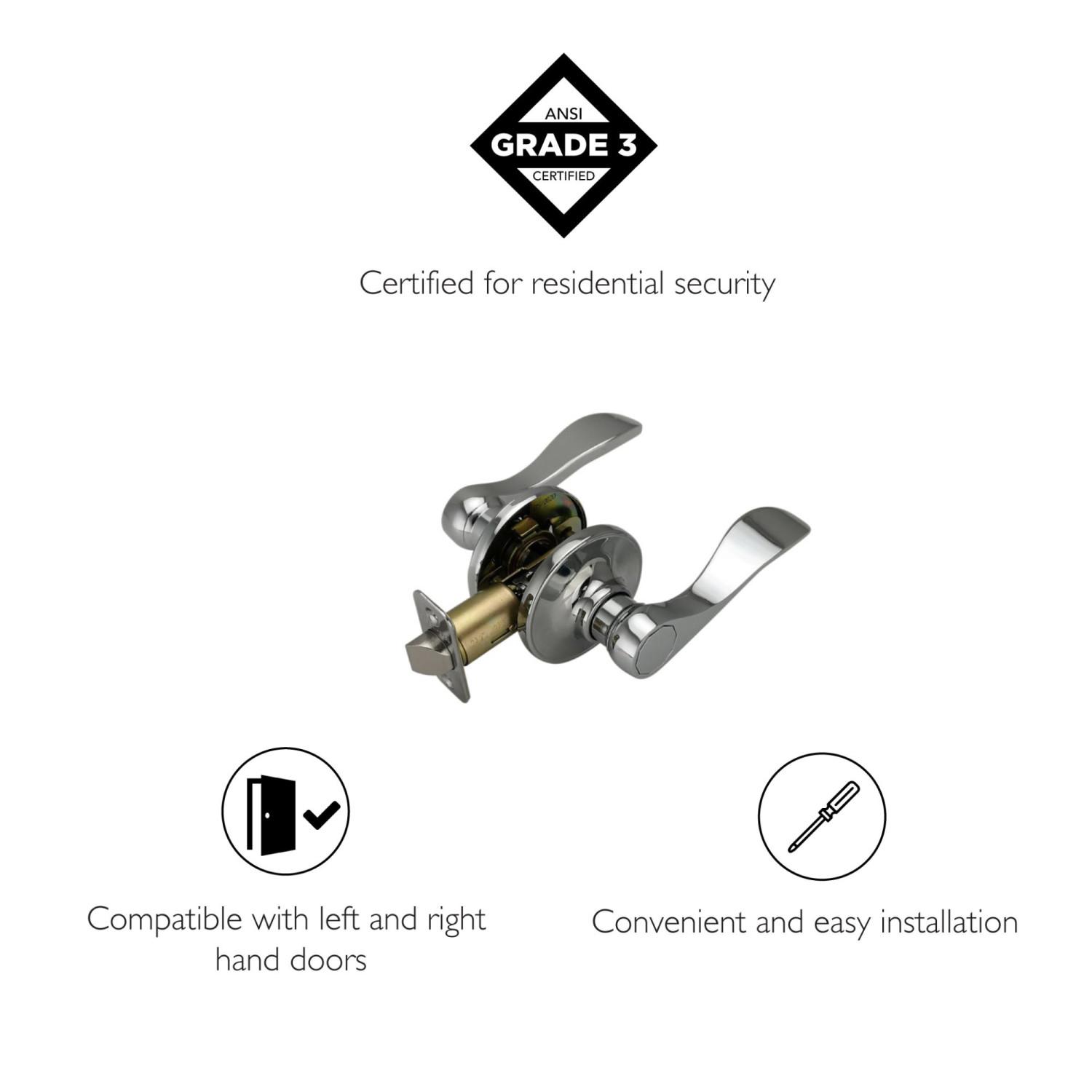 Springdale Passage Door Handle Polished Chrome ǀ Hardware & Locks ǀ