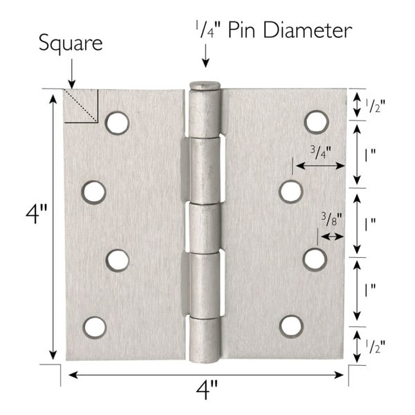 3-1/2 in. Square Corner Satin Nickel Door Hinge Value Pack (10 per Pack) 3-1/2 in. Square Corner Satin Nickel Door Hinge Value Pack (10 per Pack)