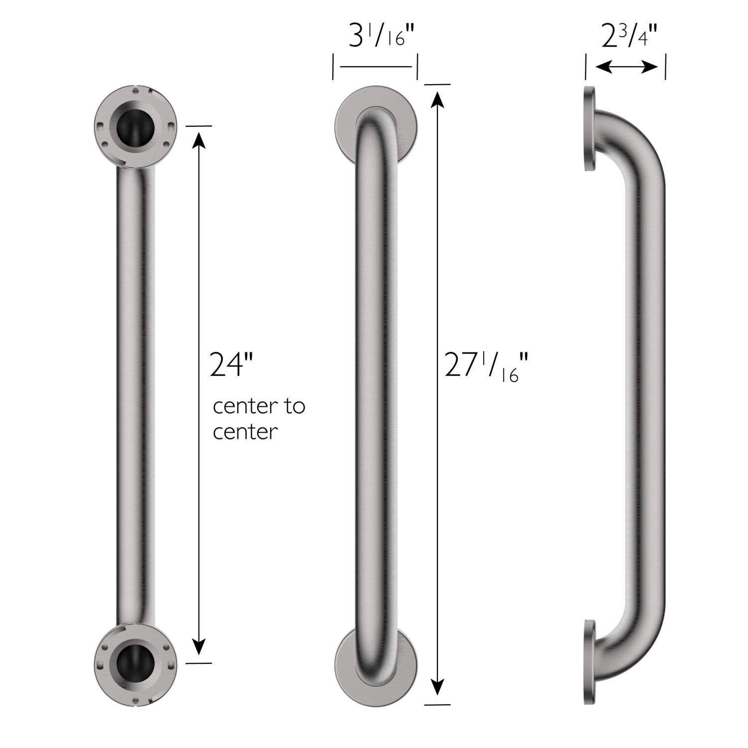 Stainless Steel 24 Inch Safety Grab Bar ǀ Bath ǀ Today's Design House