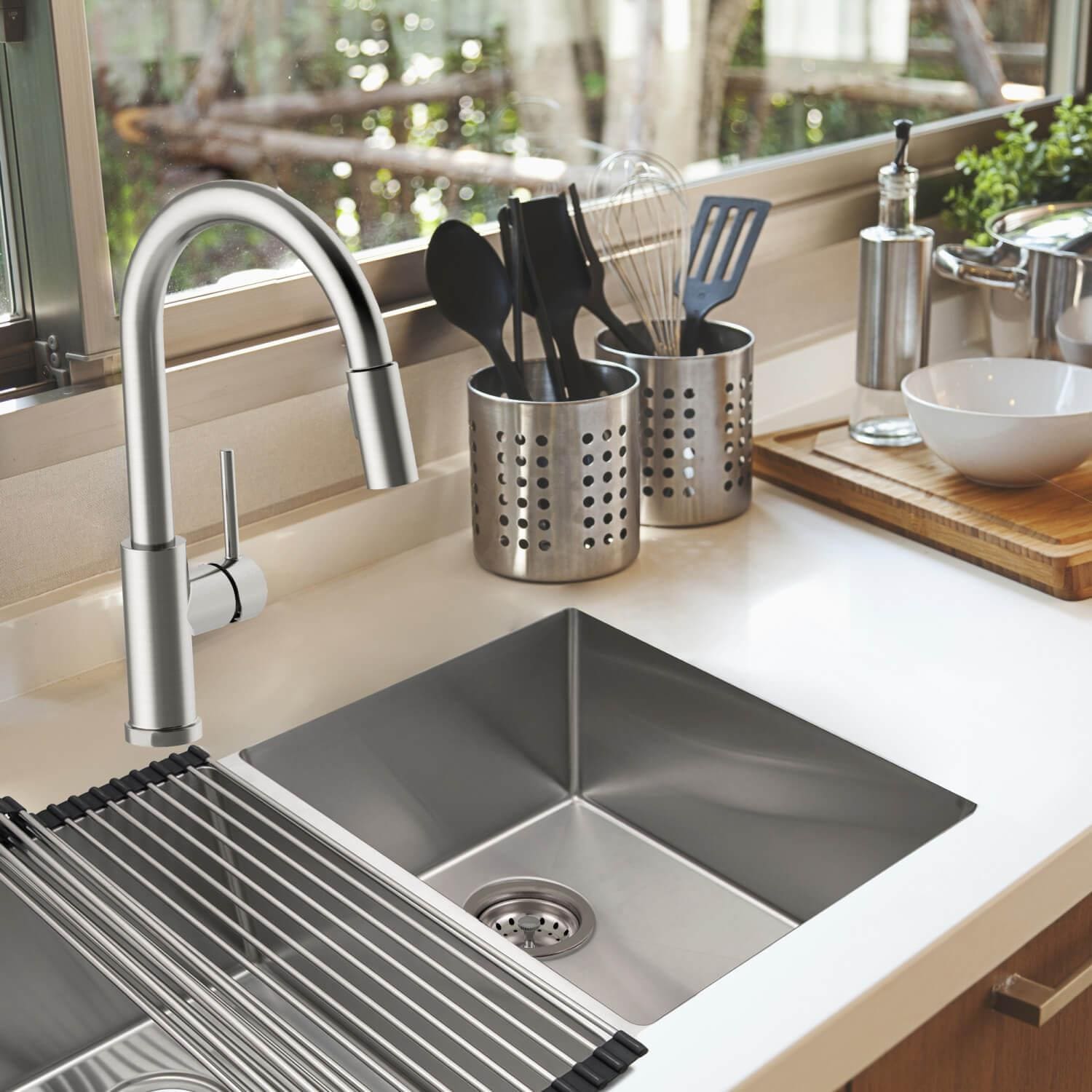 Double bowl single drainer sink deals