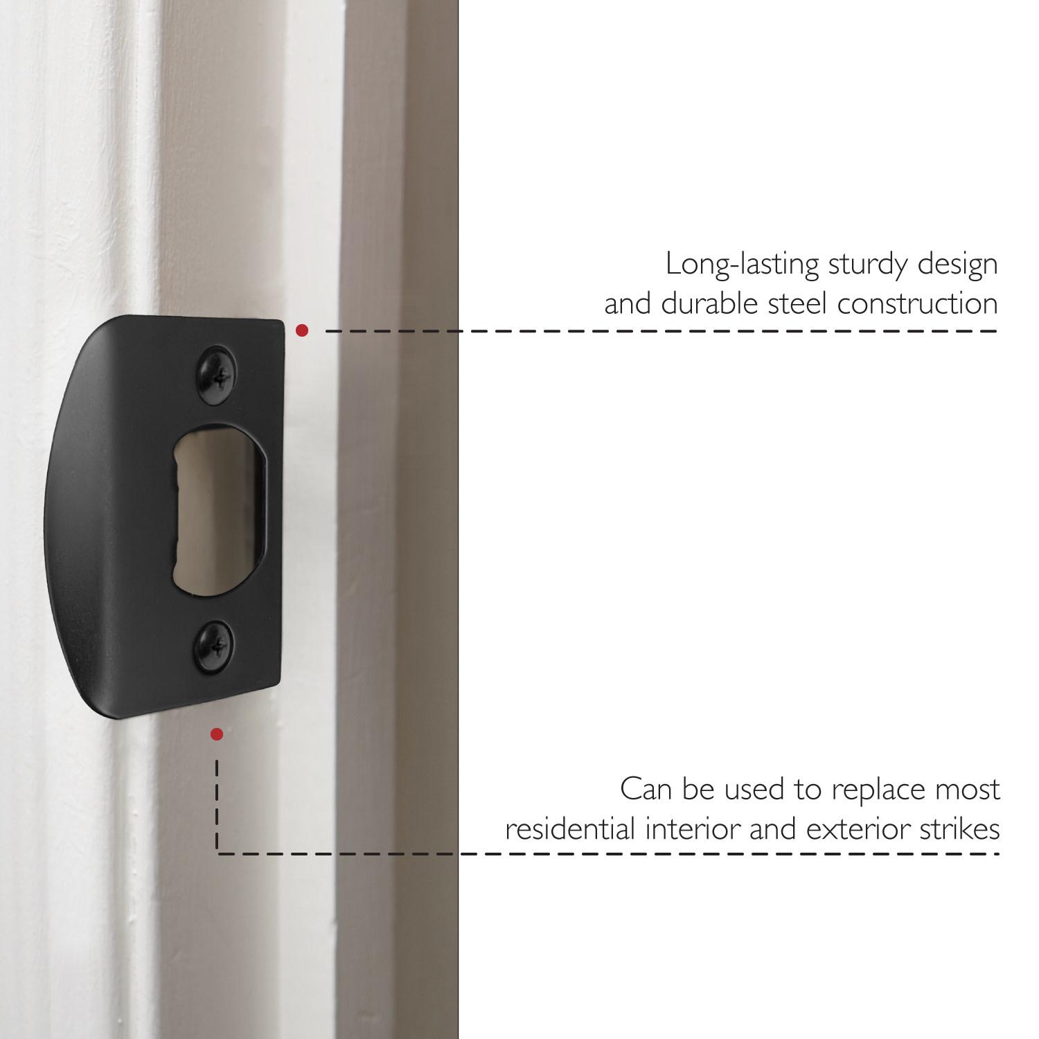 Strike Plate Full Lip Square Corner Matte Black ǀ Hardware & Locks ǀ