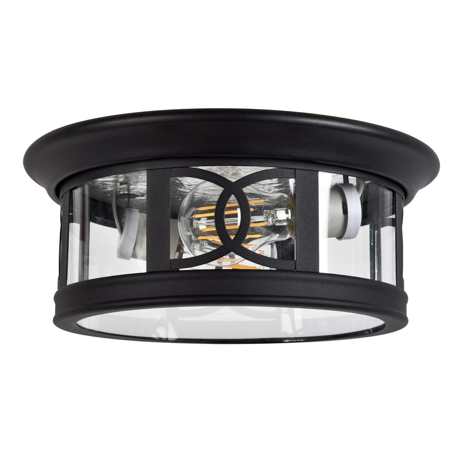 Black outdoor best sale flush mount light