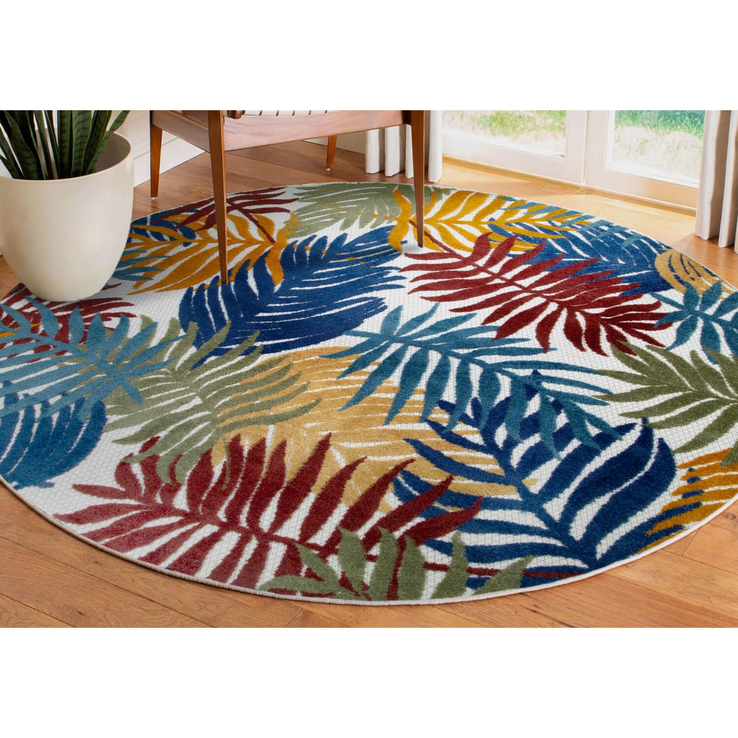 Round indoor outdoor rugs deals