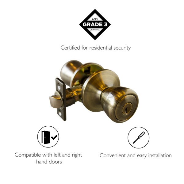 Weiser Elements Fairfax Venetian Bronze Exterior Door Knob/Entry Door Lock With Key | The Home Depot Canada