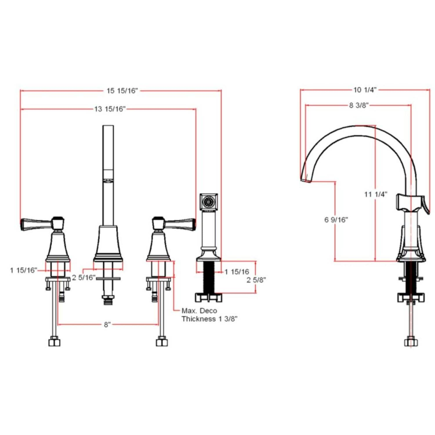 Torino Kitchen Faucet Side Sprayer