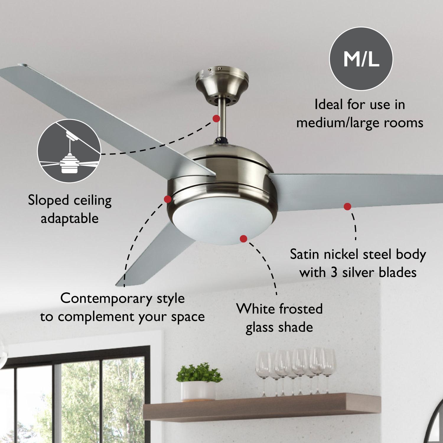 Treviento 52 Inch Ceiling Fan Satin