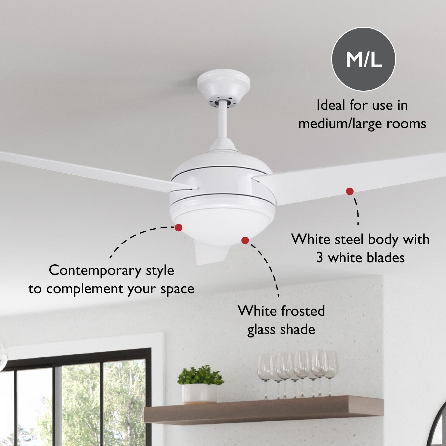 52 Inch Led Reverse Airflow Ceiling Fan