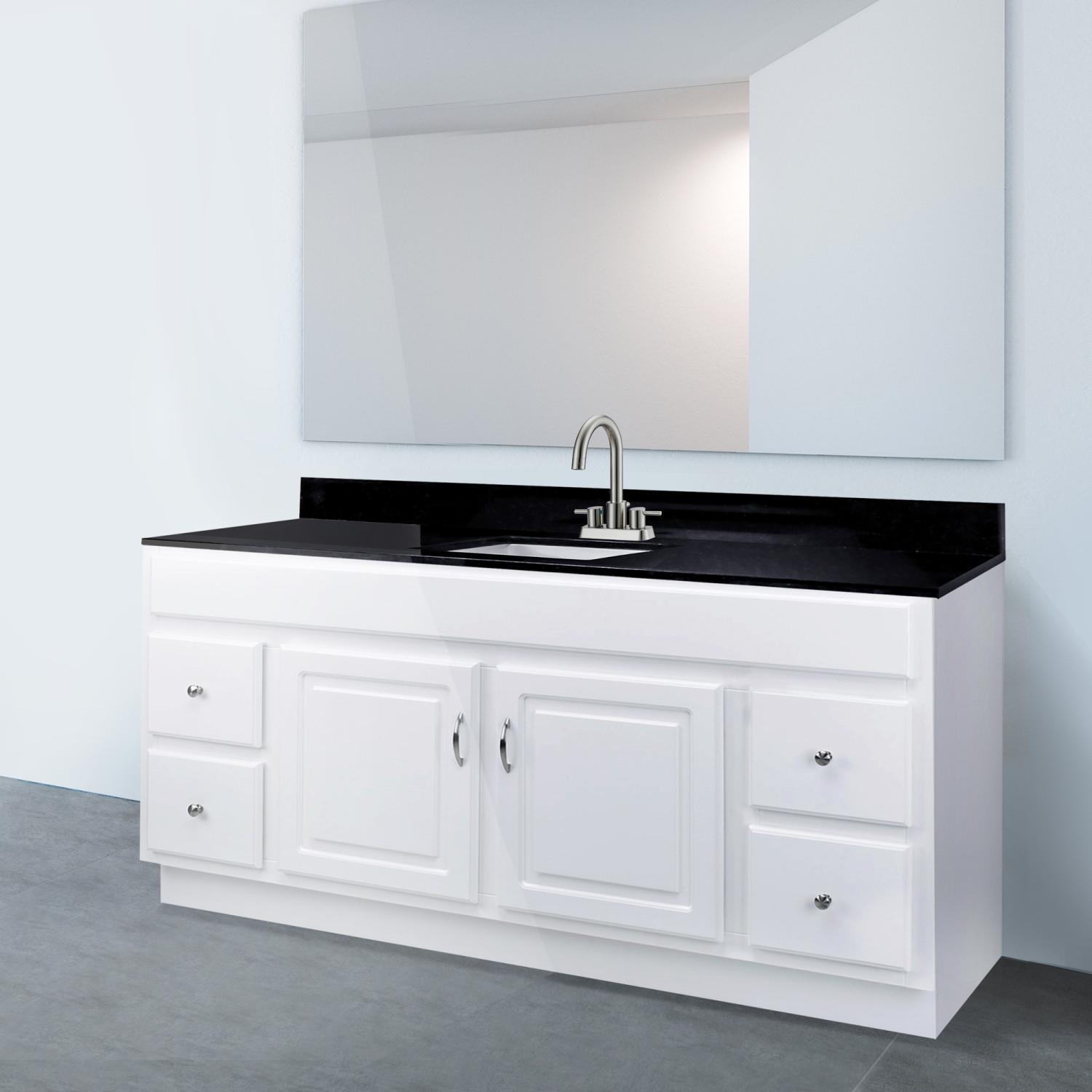 Vanity Combo Concord RTA Base White Granite Black Pearl 61 Inch ǀ Bath