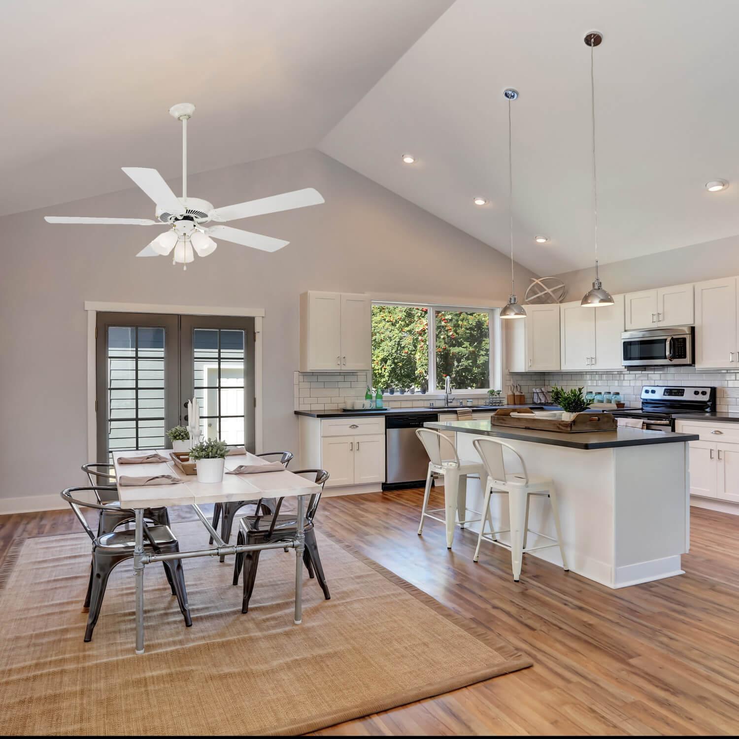 Downrod 36 Inch Ceiling Fan In White ǀ